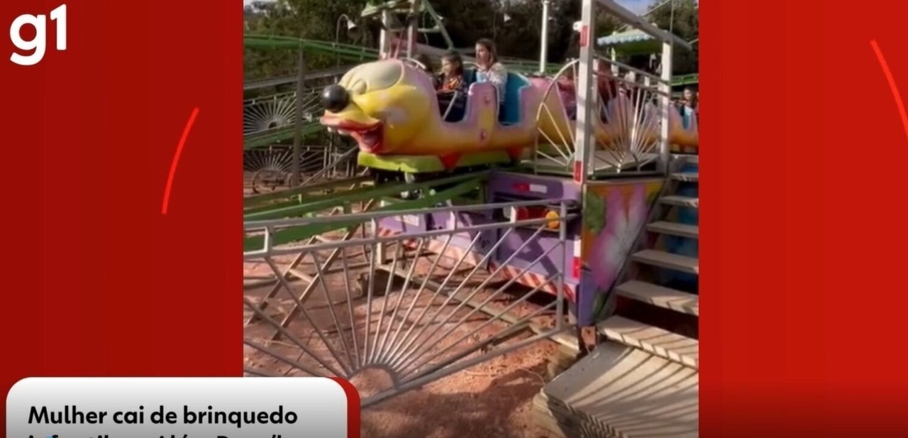 Mulher fica ferida após cair de montanha-russa infantil em MG