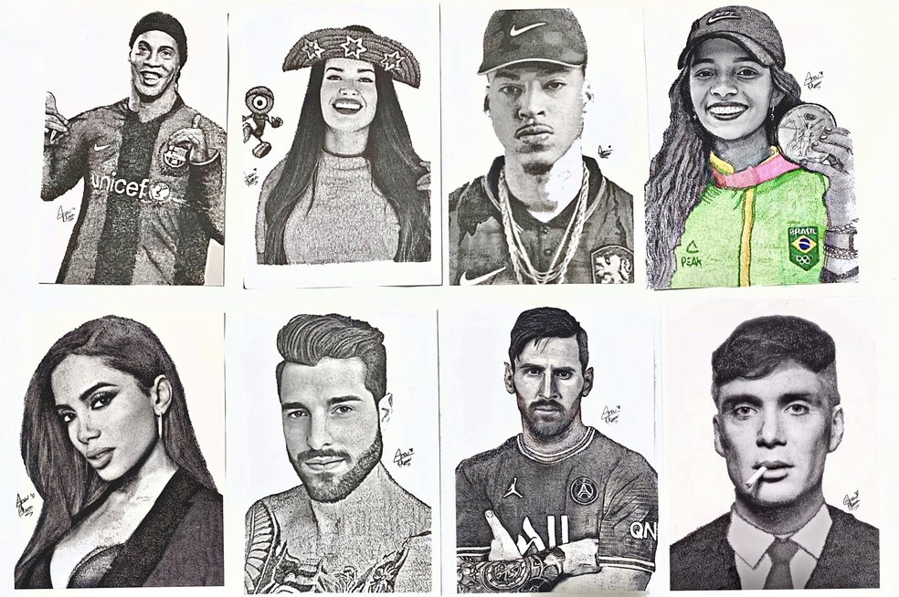 Artista viraliza ao desenhar rostos de famosos com escritas e é chamada  para fazer arte no 'Rock in Rio': 'Surreal', Sorocaba e Jundiaí
