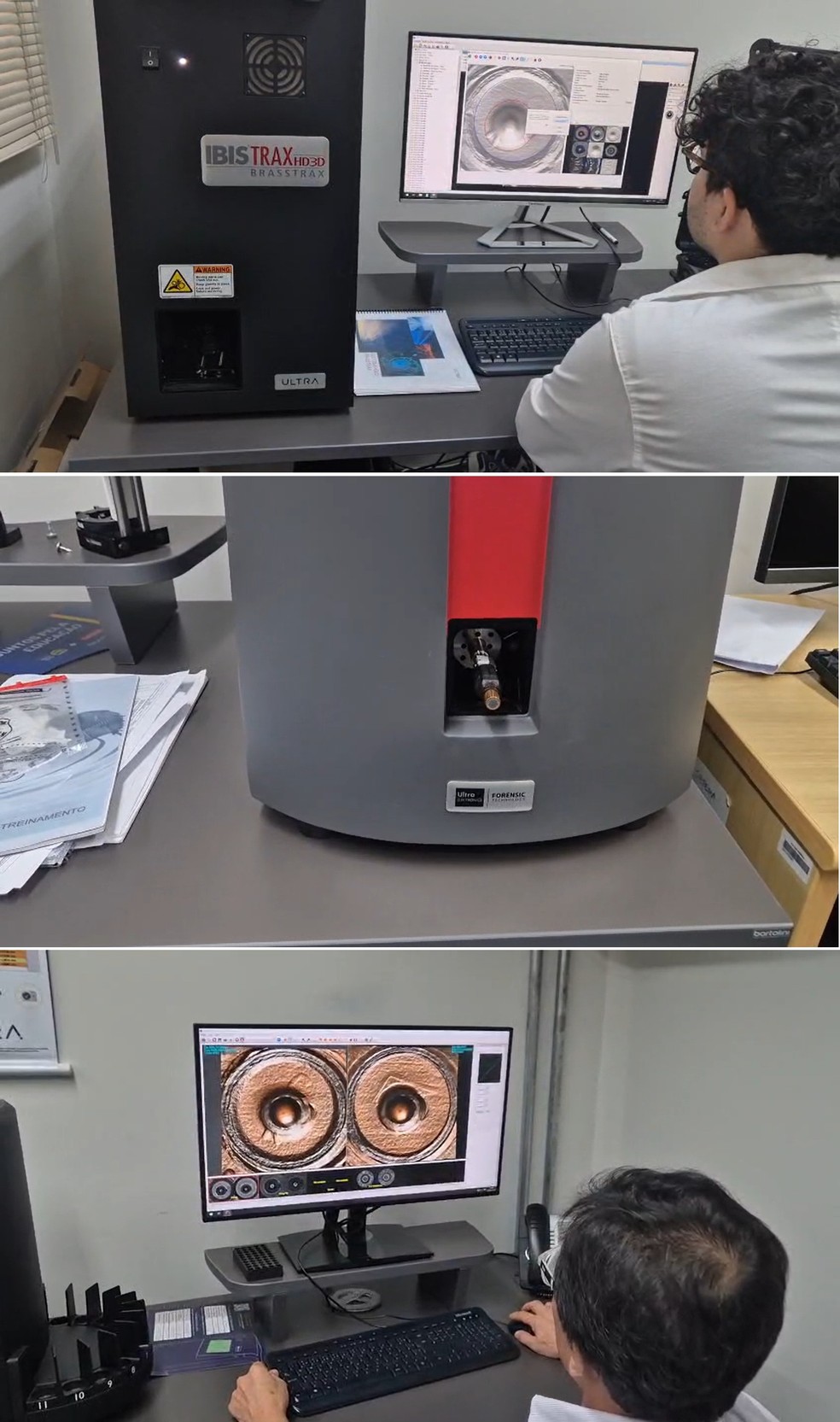 Ferramenta do Sistema Nacional de Análise Balística em funcionamento — Foto: Reprodução