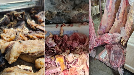 Meia tonelada de carnes estragadas  apreendida em aougue de supermercado em Aparecida de Goinia