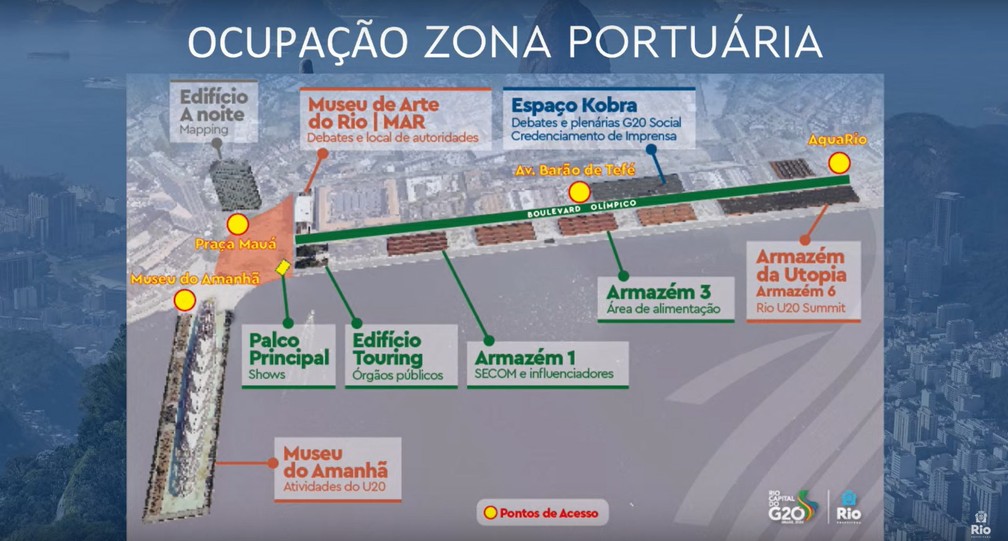 Complexo Mauá deve receber cerca de 40 mil pessoas por dia. — Foto: Reprodução/ Centro de Operações Rio
