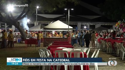 Festejo na catedral de Palmas continua com missa, novenas e sorteios até sábado (23)