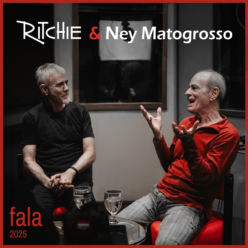 Capa do single ‘Fala’, de Ritchie com Ney Matogrosso — Foto: Alessandra Tolc com arte de Alexandre Arrabal & Eduardo Seabra