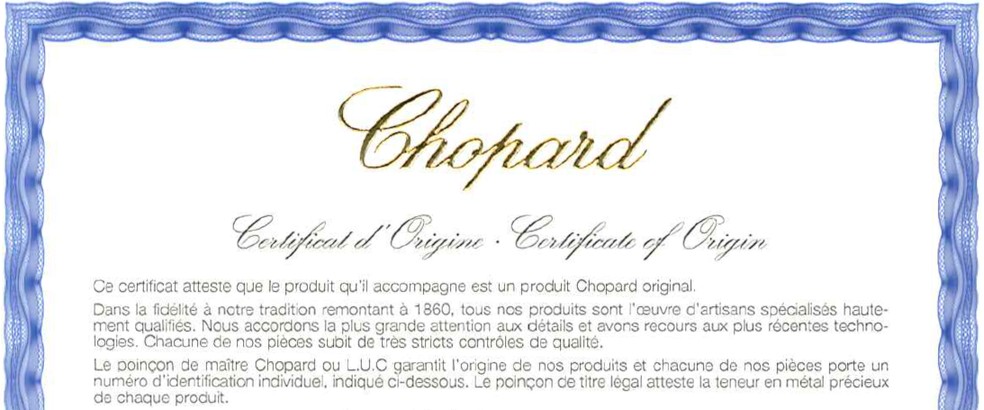 Certificado de autenticidade de joia Chopard encontrado em troca de e-mails de Mauro Cid — Foto: Reprodução