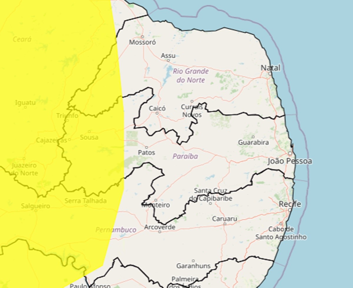 Inmet emite alerta de chuvas intensas para mais de 60 cidades da PB; veja lista