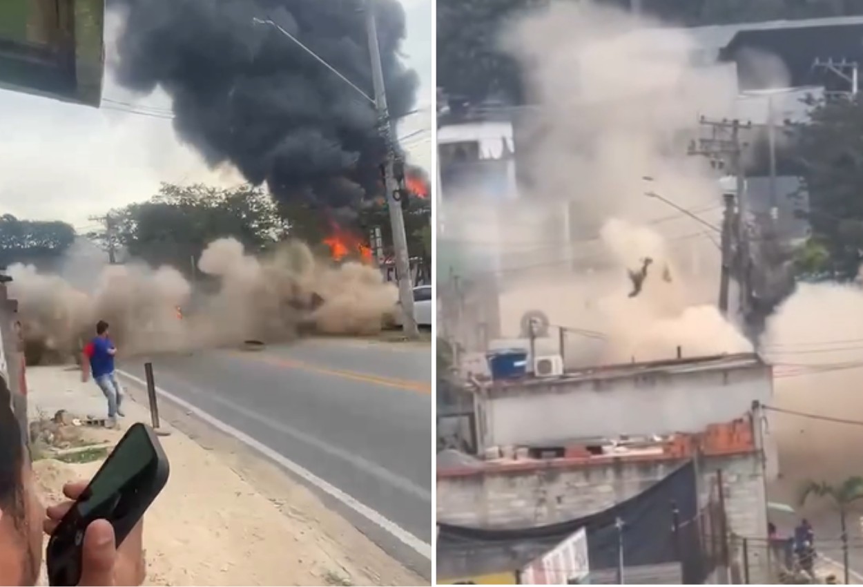 Novos vídeos mostram momento que bueiros explodem na vizinhança da fábrica de solvente em Itaquaquecetuba