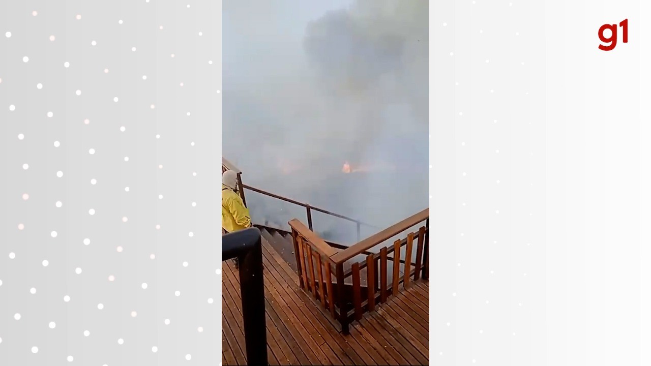 Fogo ameaça local de peregrinação religiosa na Serra do Estrondo; VIDEO