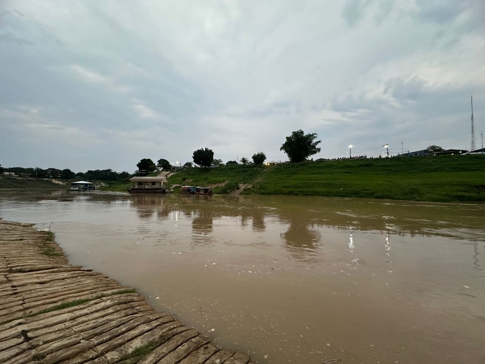 Volume de chuvas influiu para aumento no nível do Rio Acre na capital — Foto: Andryo Amaral/Rede Amazônica Acre