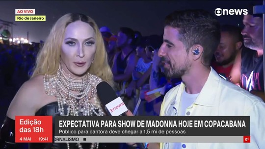Cosplay da Madonna faz sucesso nas areias de Copacabana - Programa: Jornal GloboNews 