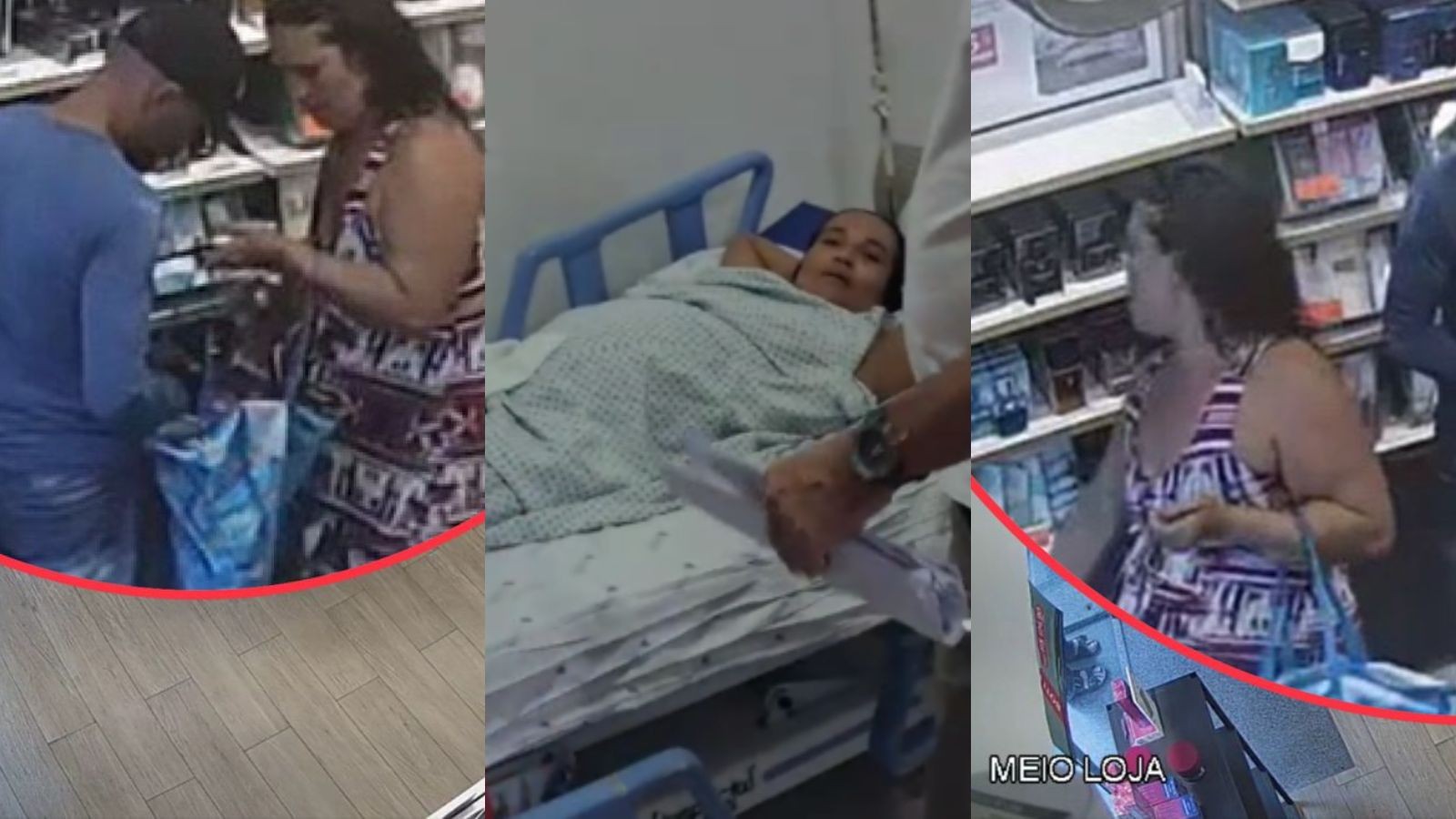 Suspeita de assaltos é presa durante internação em hospital; gravada roubando perfumes em Teresina
