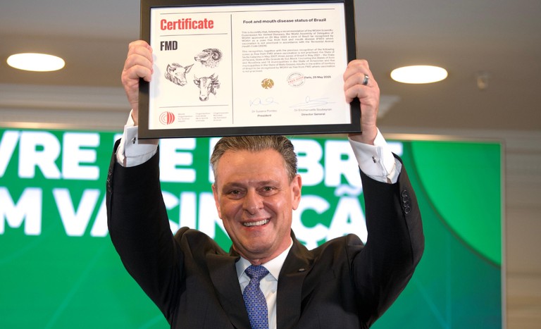 Brasil recebe certificado de livre de febre aftosa sem vacinação em Paris