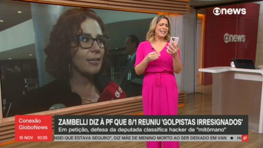 À PF, Zambelli diz que 'golpistas irresignados' agiram no 8/1 - Programa: Conexão Globonews 