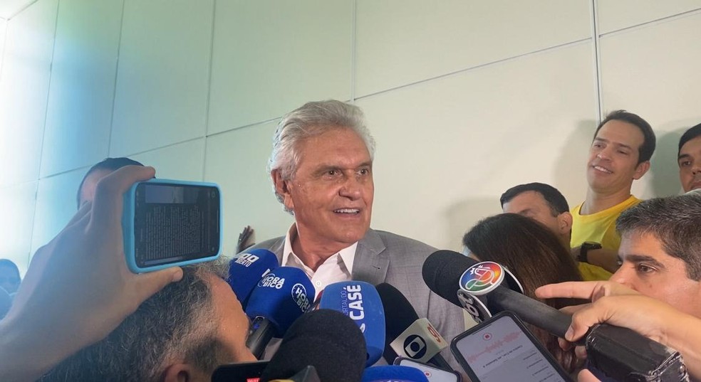 Caiado se lançou pré-candidato à Presidência pelo União Brasil em evento em Salvador — Foto: Malu Vieira / g1 BA
