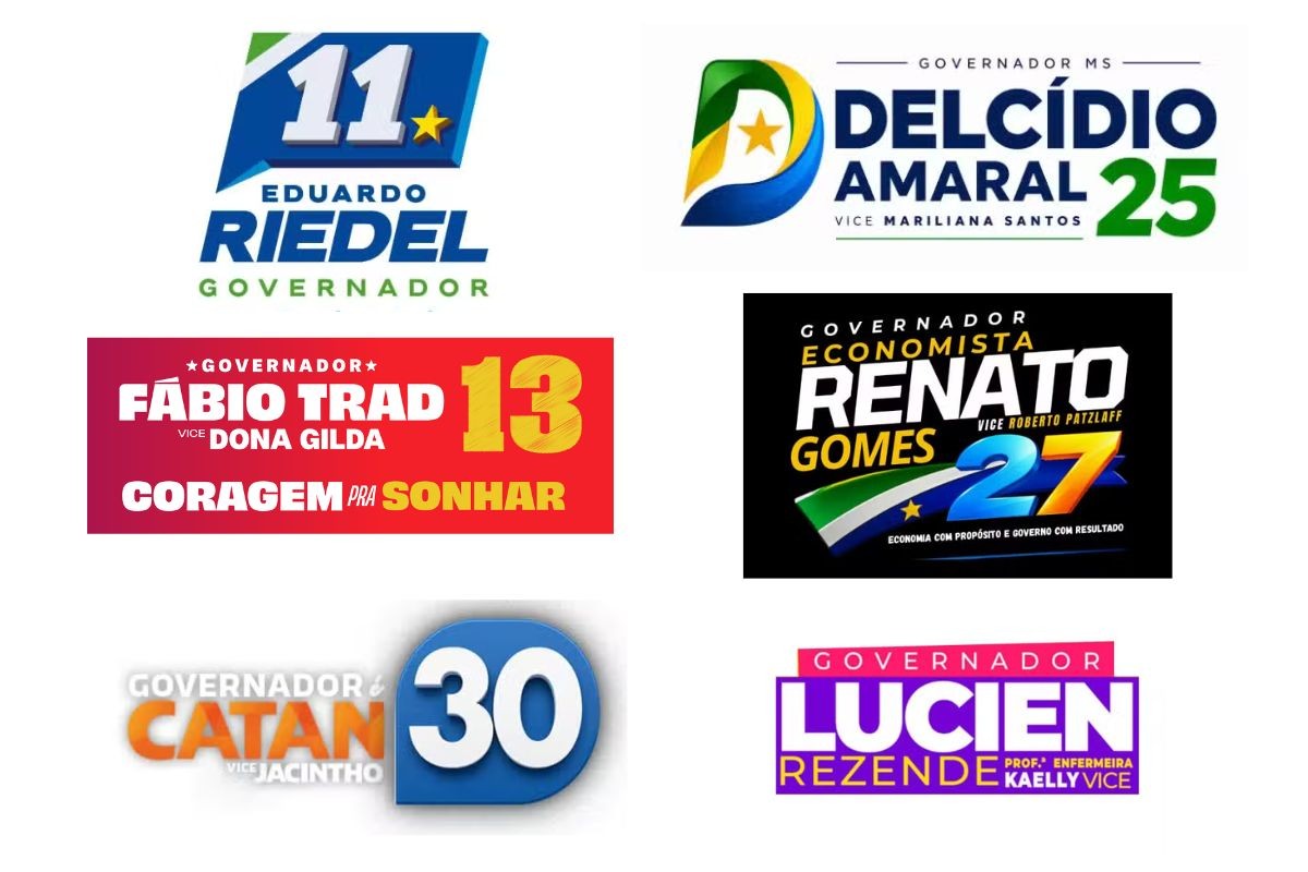 Eleições 2026: veja as logos e slogans dos candidatos ao governo de MS