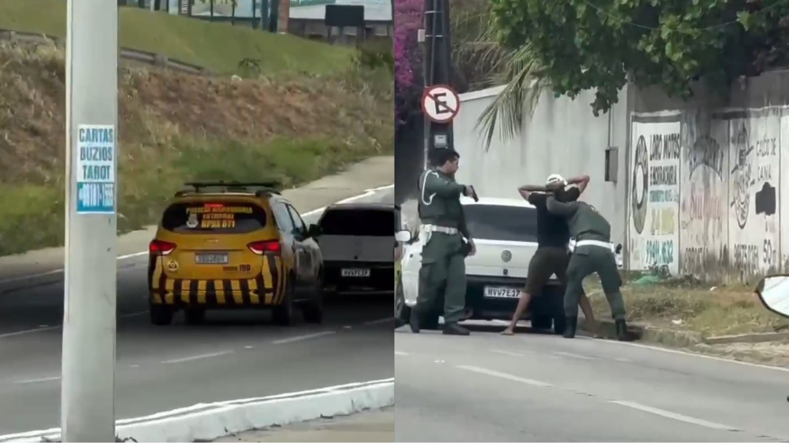 Vídeo: policiais perseguem carro na contramão de rodovia na Grande Fortaleza