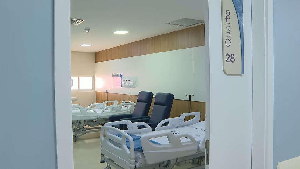 Ao todo, a unidade conta com: 100 leitos, 24 boxes de quimioterapia, atendimento ambulatorial e exames — Foto: Reprodução/TV Globo