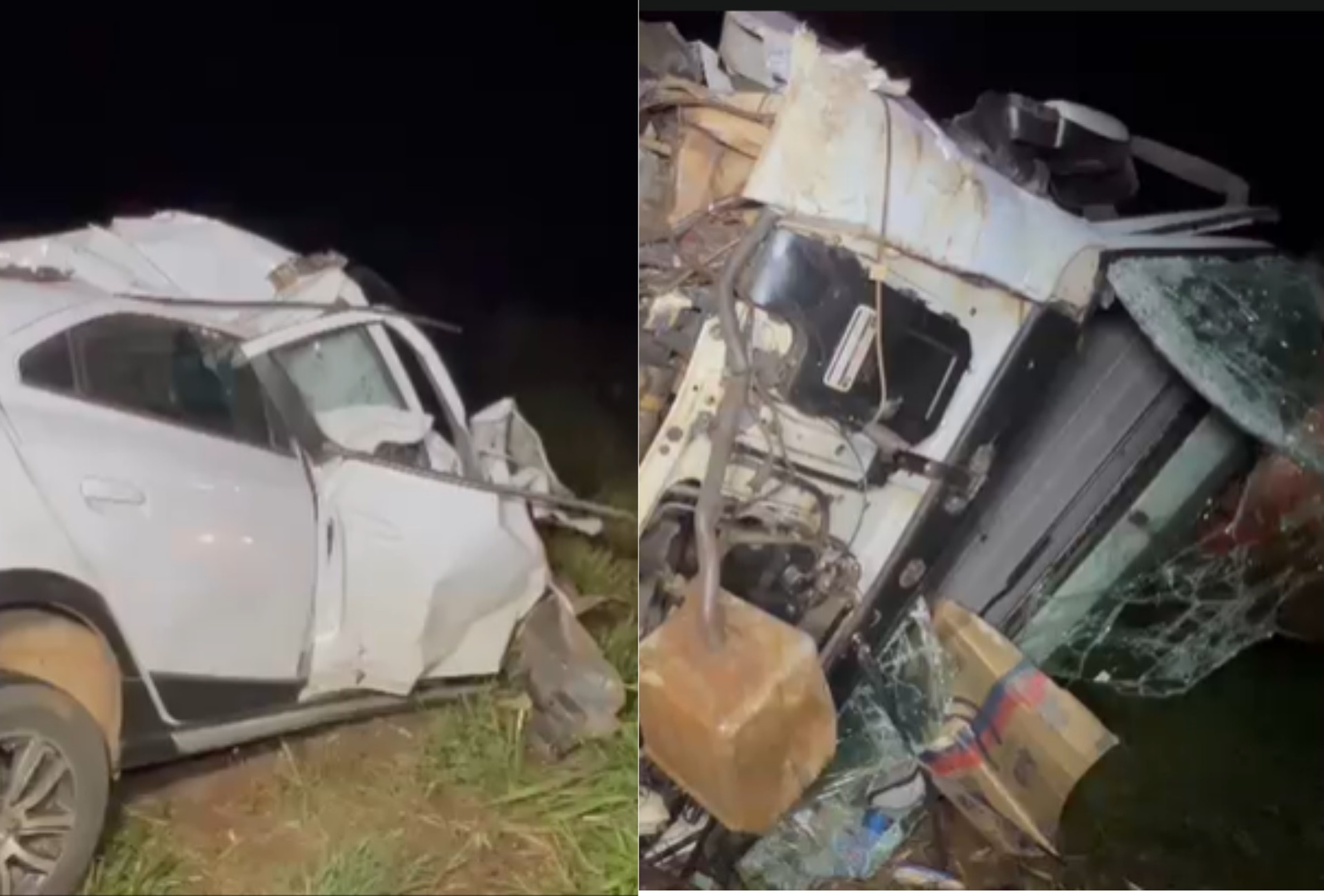 Homem e adolescente de 14 anos morrem após carro bater em anta e atingir carreta na BR-267, em MS