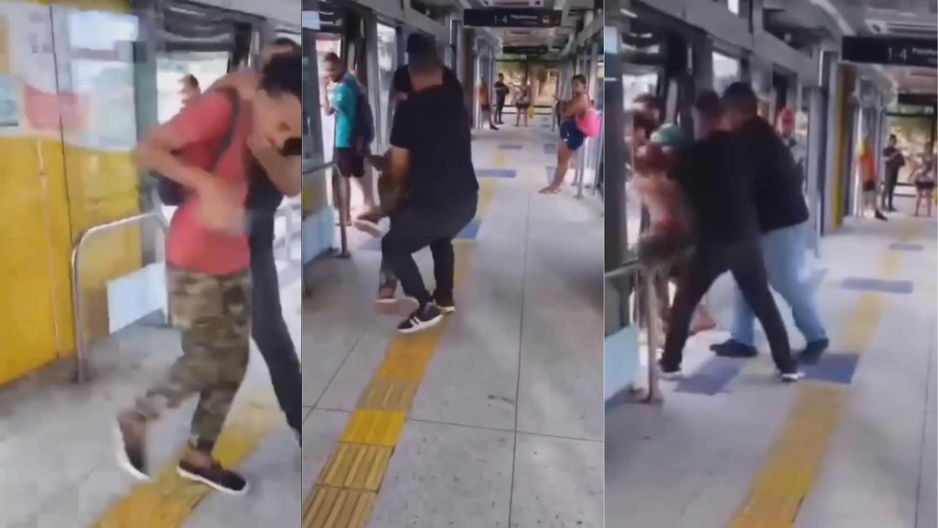 Jovem é agredido e retirado de estação de BRT por supostos fiscais e empresa diz que desconhece funcionários; VÍDEO