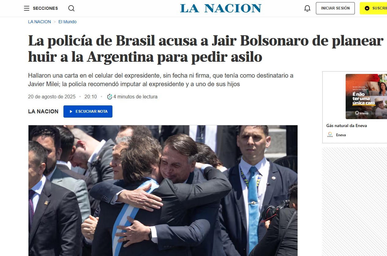 Jornais estrangeiros repercutem suposto plano de Bolsonaro de pedir asilo à Argentina; CONFIRA