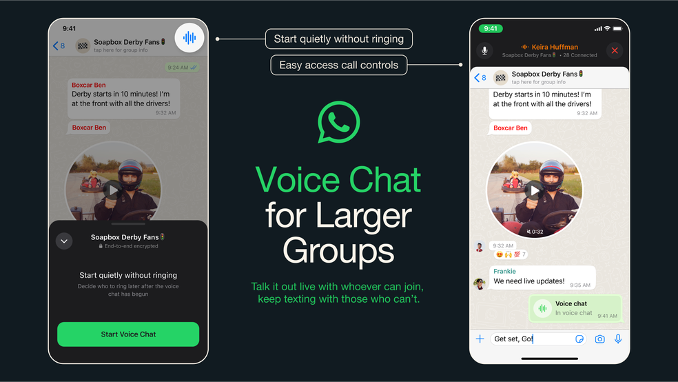 WhatsApp lança chats por voz para conectar membros de grupo — Foto: WhatsApp/ Divulgação
