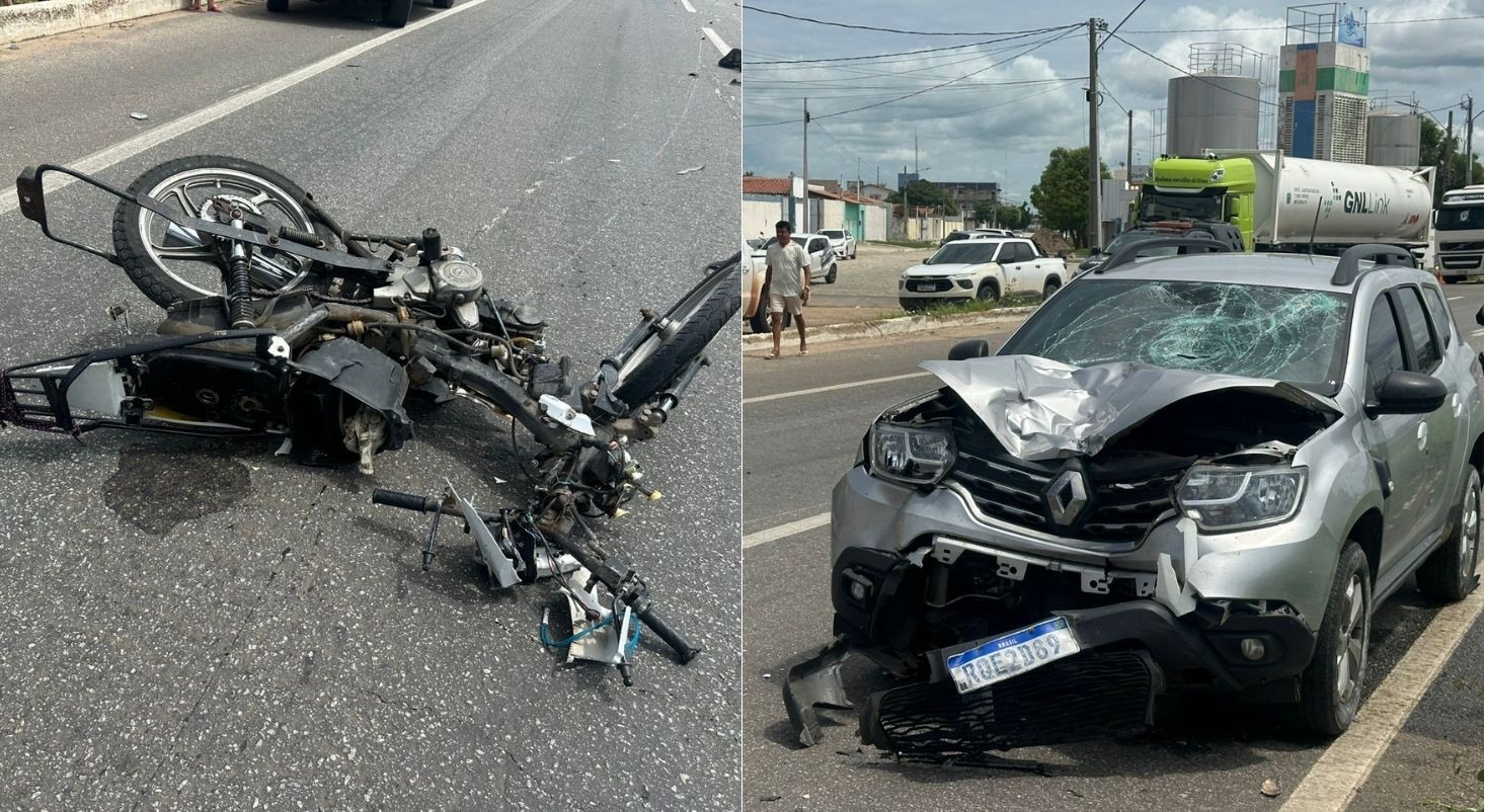 VÍDEO: Motociclista morre ao ser atingido por carro da polícia na BR-304 em Mossoró 