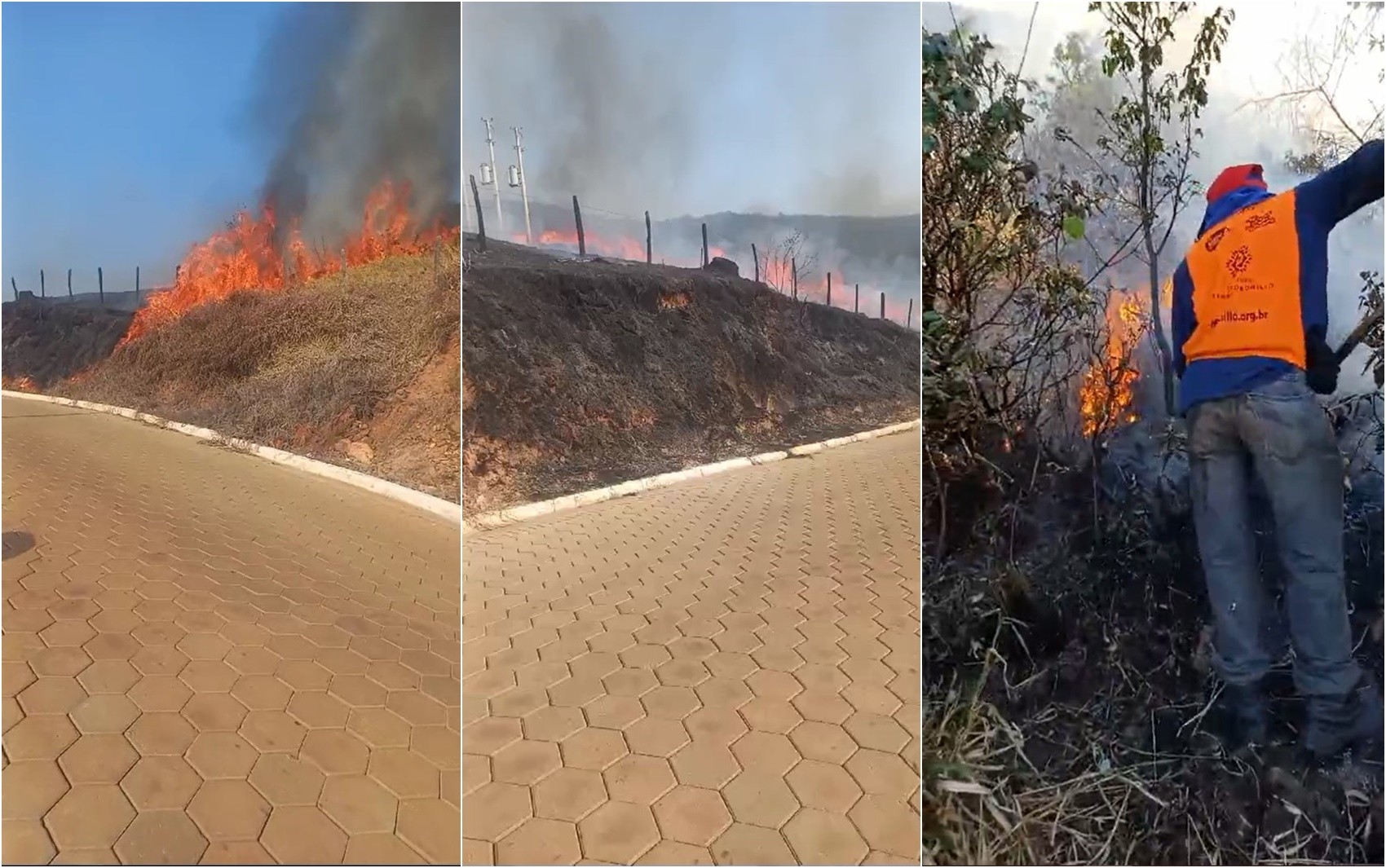 Após seis dias de incêndio, posto é criado para auxiliar no combate às chamas na Serra do Paredão, em MG