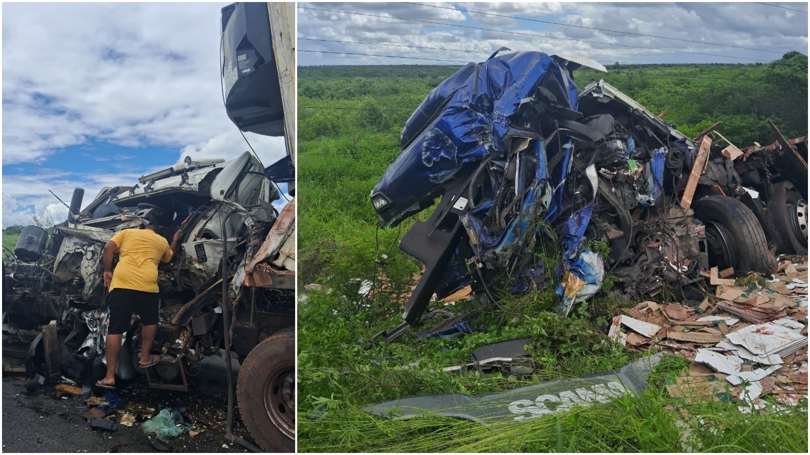 Acidente entre carreta e caminhão deixa estrada parcialmente bloqueada em Morada Nova, no Ceará