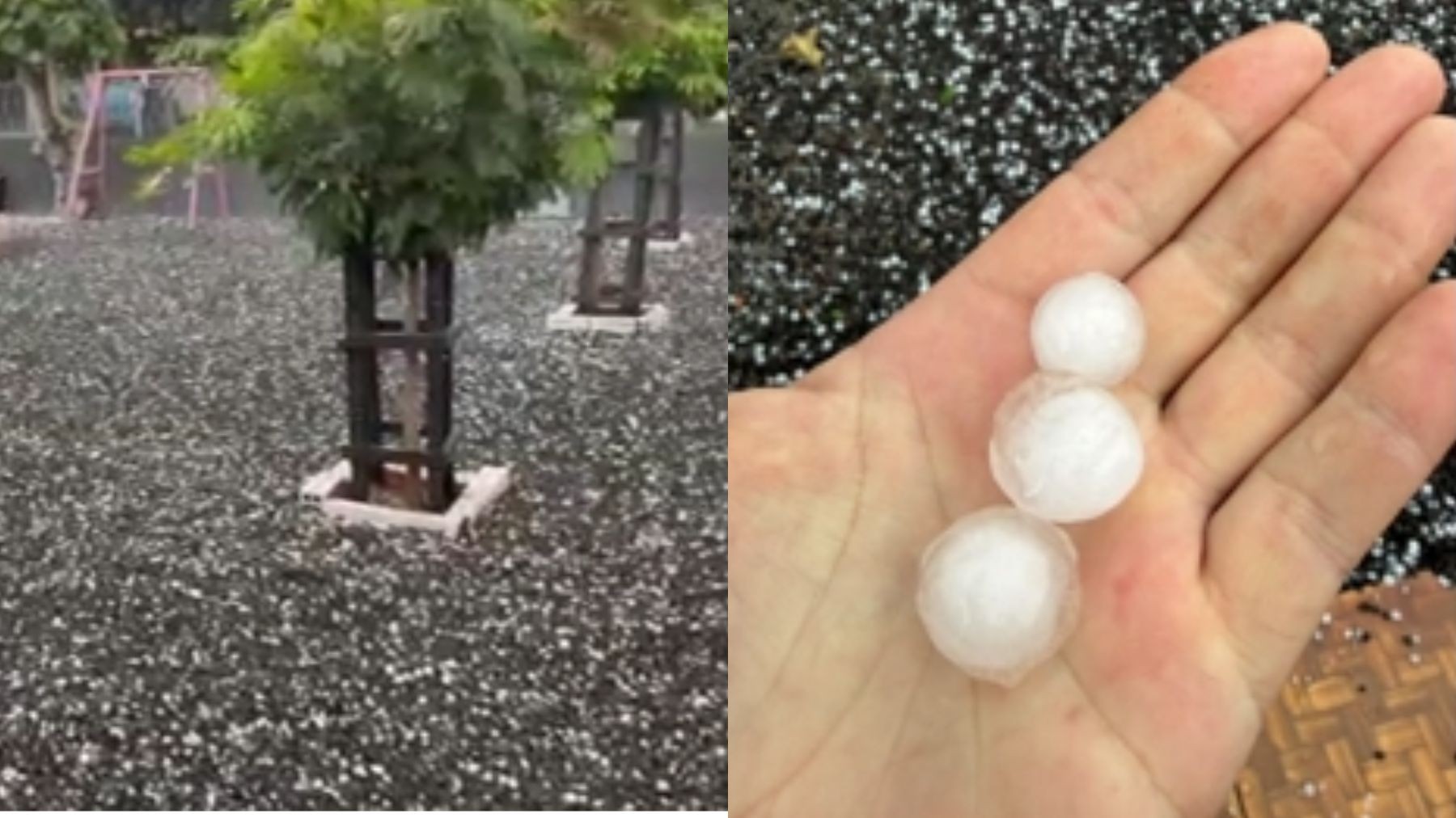 VÍDEO: temporal com granizo cobre quintais de gelo no Paraná