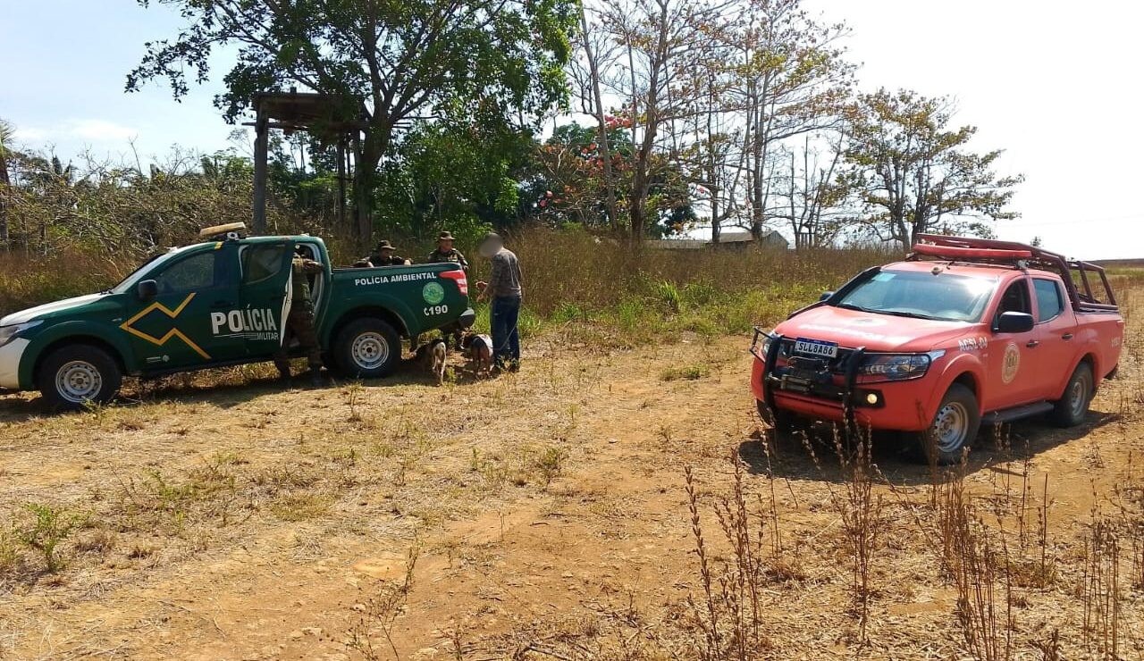 Caçadores são presos com animais abatidos e armas ilegais em Campo Novo de Rondônia