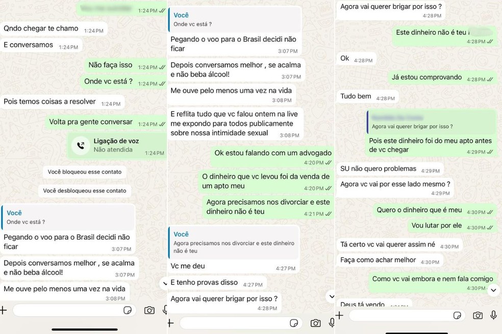 Conversa entre Suzanne e o marido