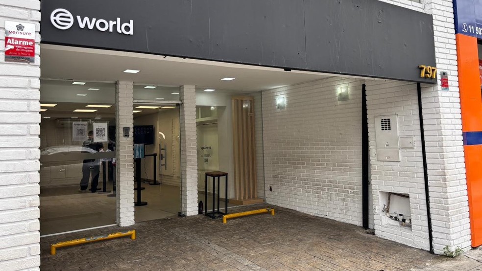 Ponto de atendimento da World na Vila Mascote, Zona Sul de São Paulo, em foto de 27 de janeiro de 2025 — Foto: Darlan Helder/g1