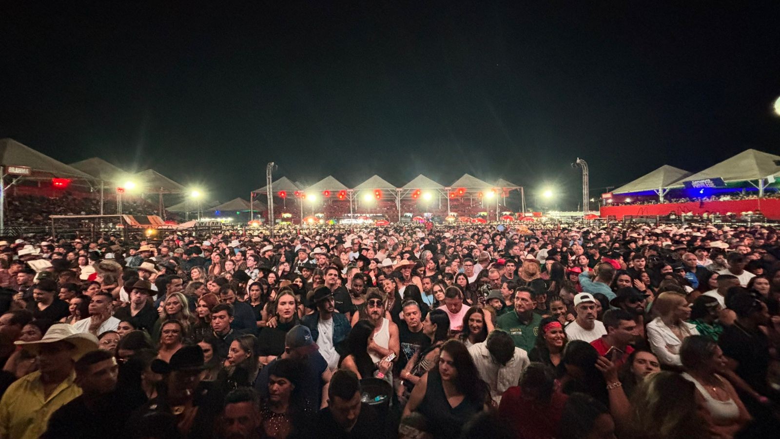 Público aguarda show de Gusttavo Lima na noite de encerramento do Limeira Rodeo Music — Foto: Thomaz Marostegan/g1