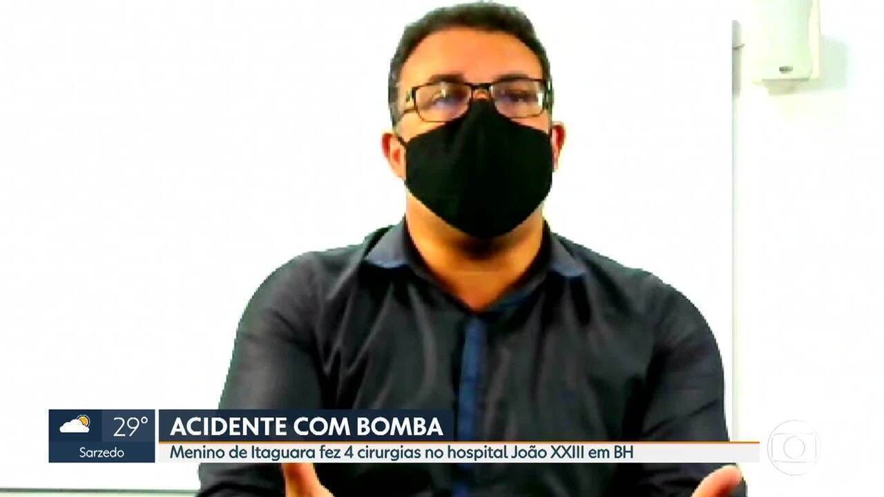 Menino que se feriu com explosão de bomba na boca passa por 4 cirurgias ...