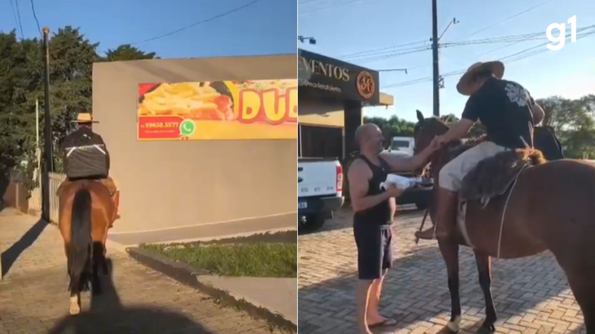 'Valorizar o que é nosso': dono de lancheria faz tele-entrega a cavalo no RS; VÍDEO
