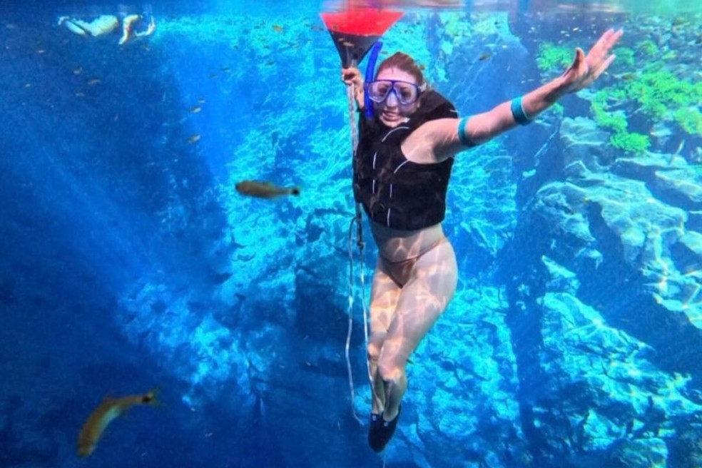 Clarissa viajou 3500 km para conhecer a Lagoa Misteriosa — Foto: Arquivo pessoal