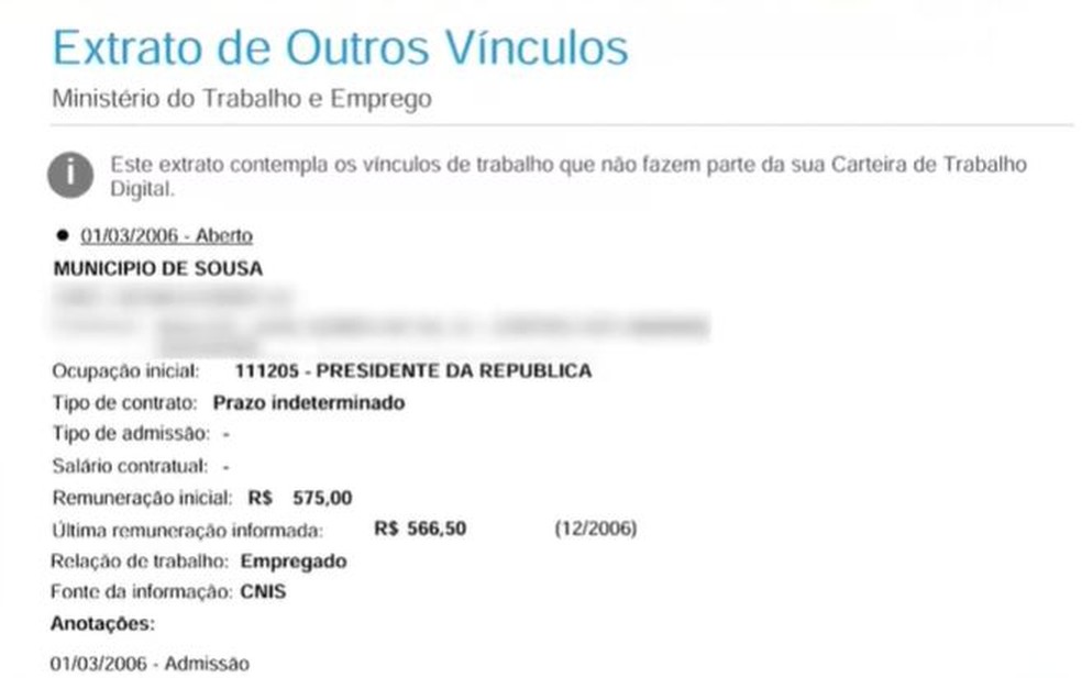 Orlando Pacheco é cadastrado como presidente da República na cidade de Sousa, na Paraíba, desde 2006 — Foto: TV Cabo Branco/Reprodução