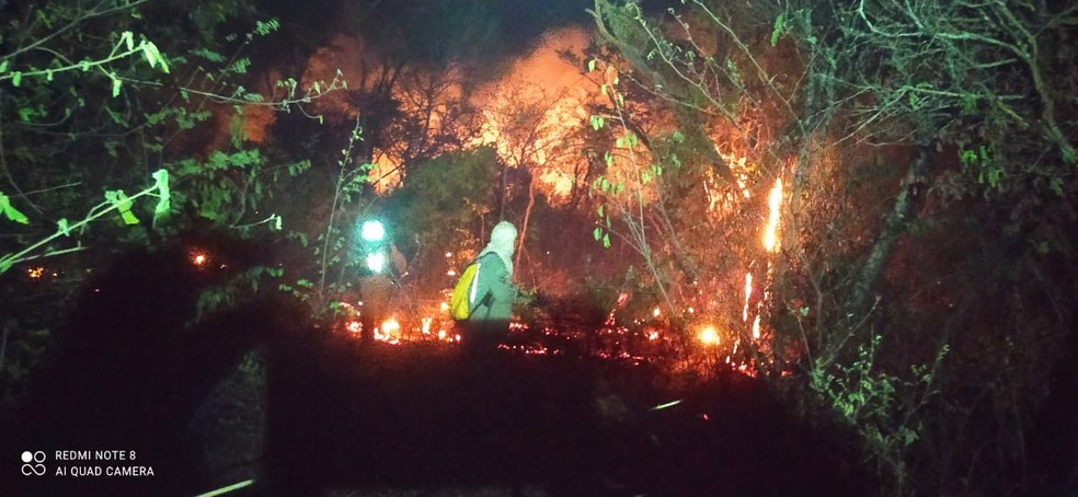Incêndio florestal iniciado na Bahia se aproxima de áreas de visitação do Parque Serra das Confusões, no Piauí. — Foto: Corpo de Bombeiros Militar do Piauí