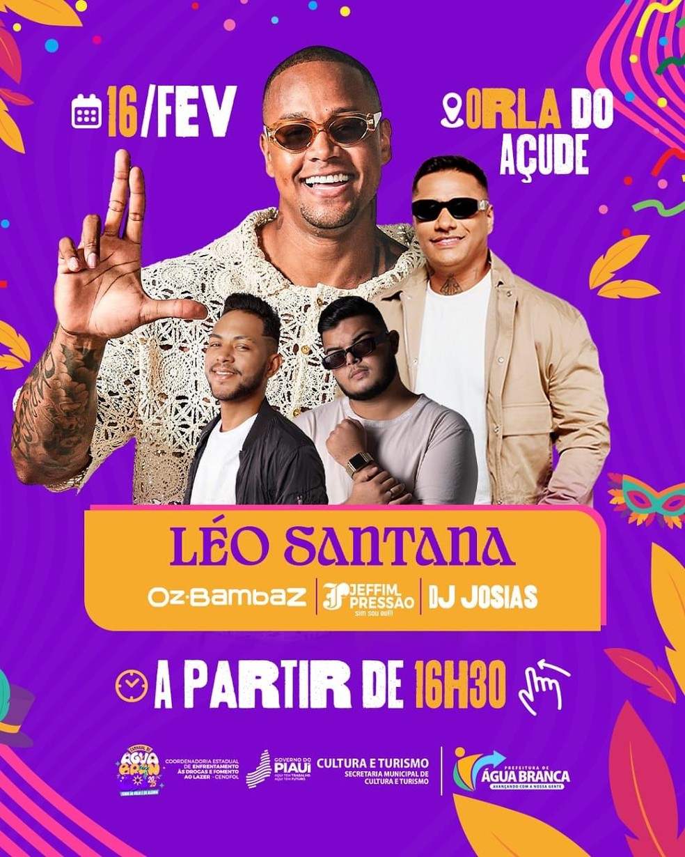 Atrações do Carnaval de Água Branca — Foto: Prefeitura de Água Branca