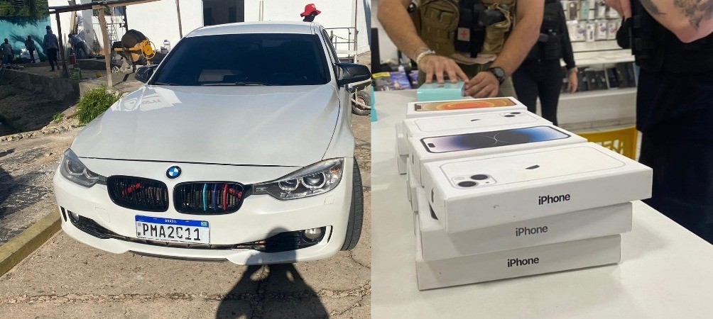 Polícia apreende BMW com suspeitos de fraudar notas para retirar eletrônicos e celulares apreendidos em Teresina