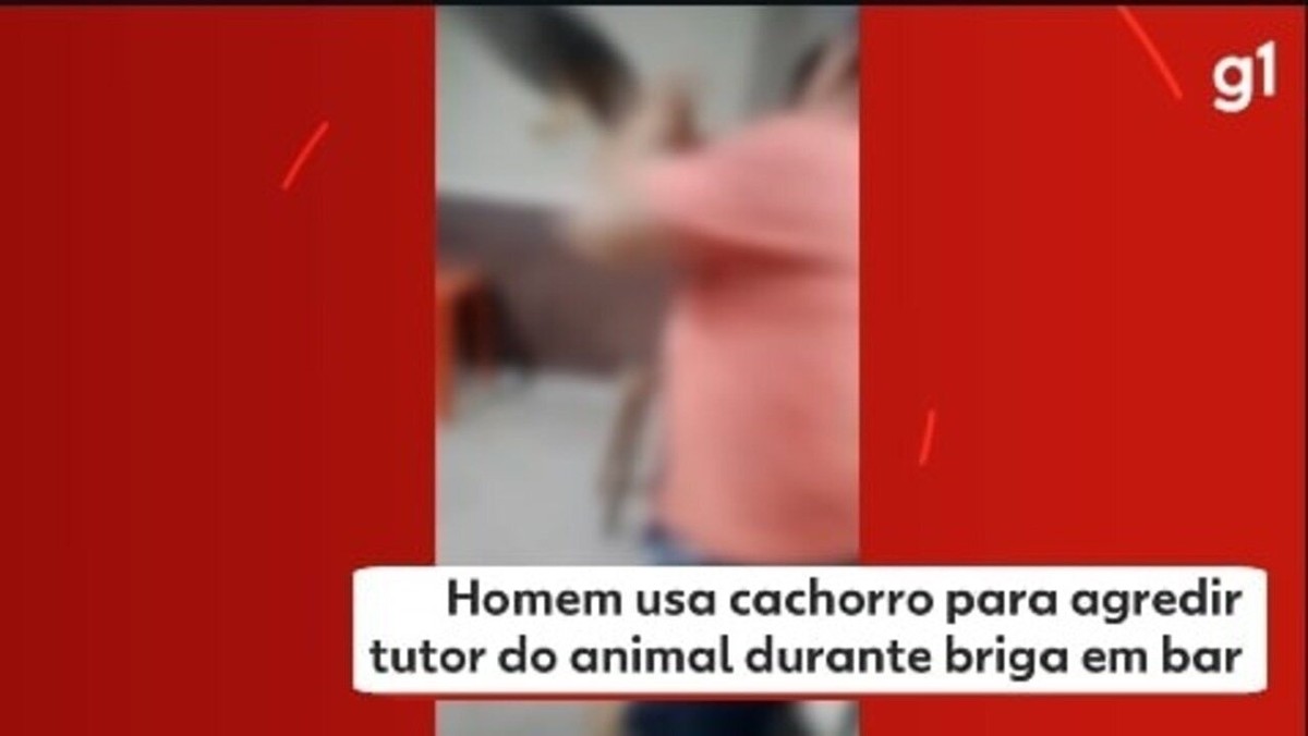 Homem usa cachorro para agredir tutor do animal durante briga em bar