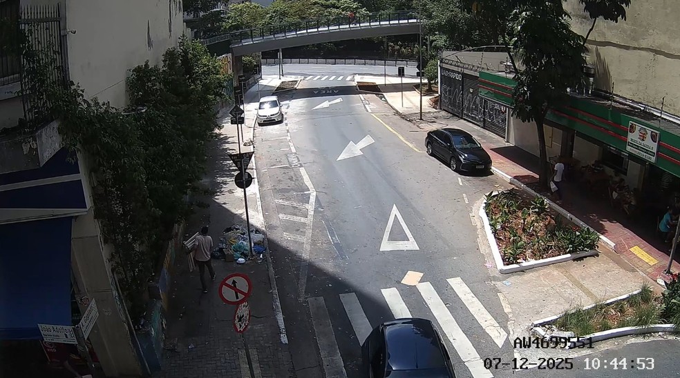 Imagem mostra ladrões com obras roubadas da Biblioteca Mário de Andrade em rua do Centro de SP — Foto: Reprodução
