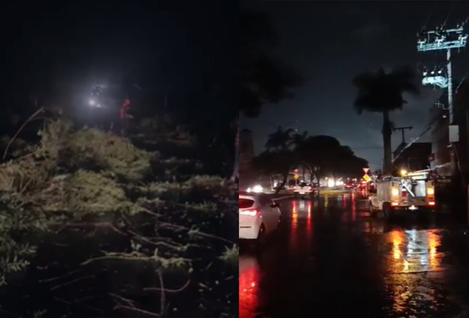 Frente fria: chuva chega a MS, alivia calor e causa quedas de árvores, postes e falta de energia