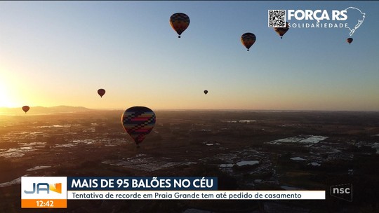 'Capital dos Cânions' em SC bate recorde do maior número de voos de balão com mais de 120 viagens - Programa: Jornal do Almoço - SC 