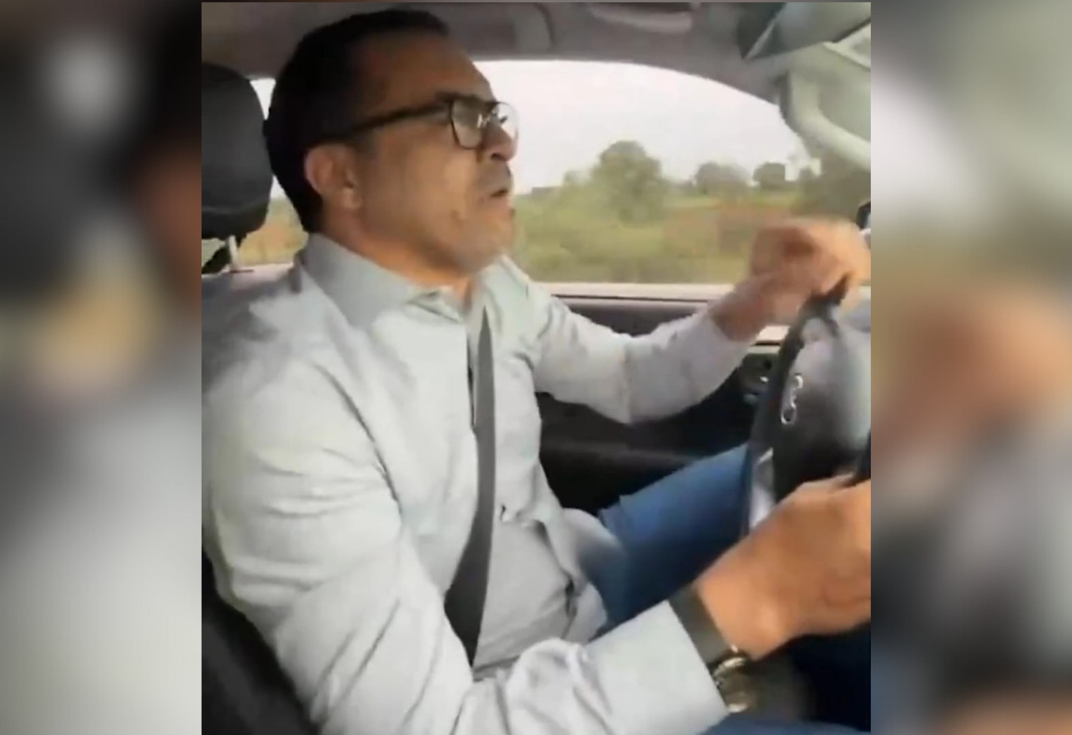 Governador do TO faz ultrapassagem em local proibido durante gravação de anúncio de obra; VÍDEO