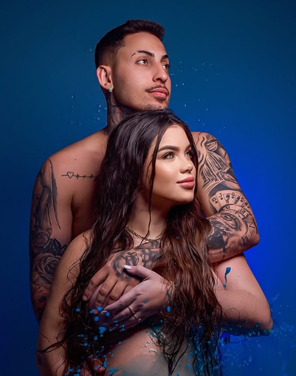 Influenciador T10 e a esposa Ingrid. — Foto: Reprodução/ Instagram