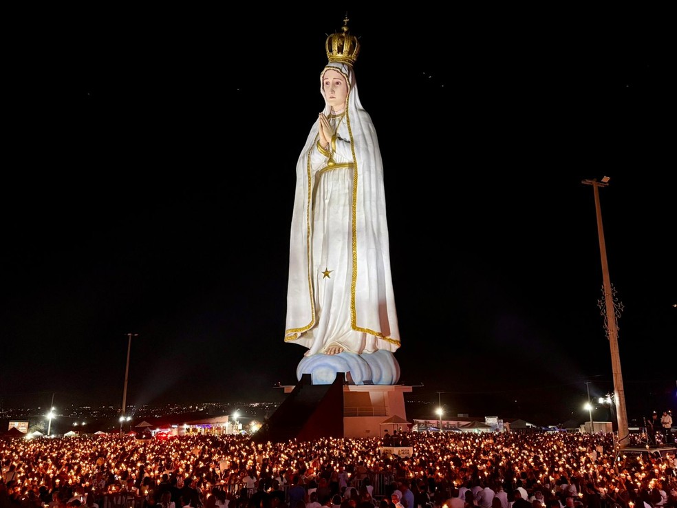 Imagem de Nossa Senhora de Fátima no Crato, no Ceará — Foto: Elizângela Santos