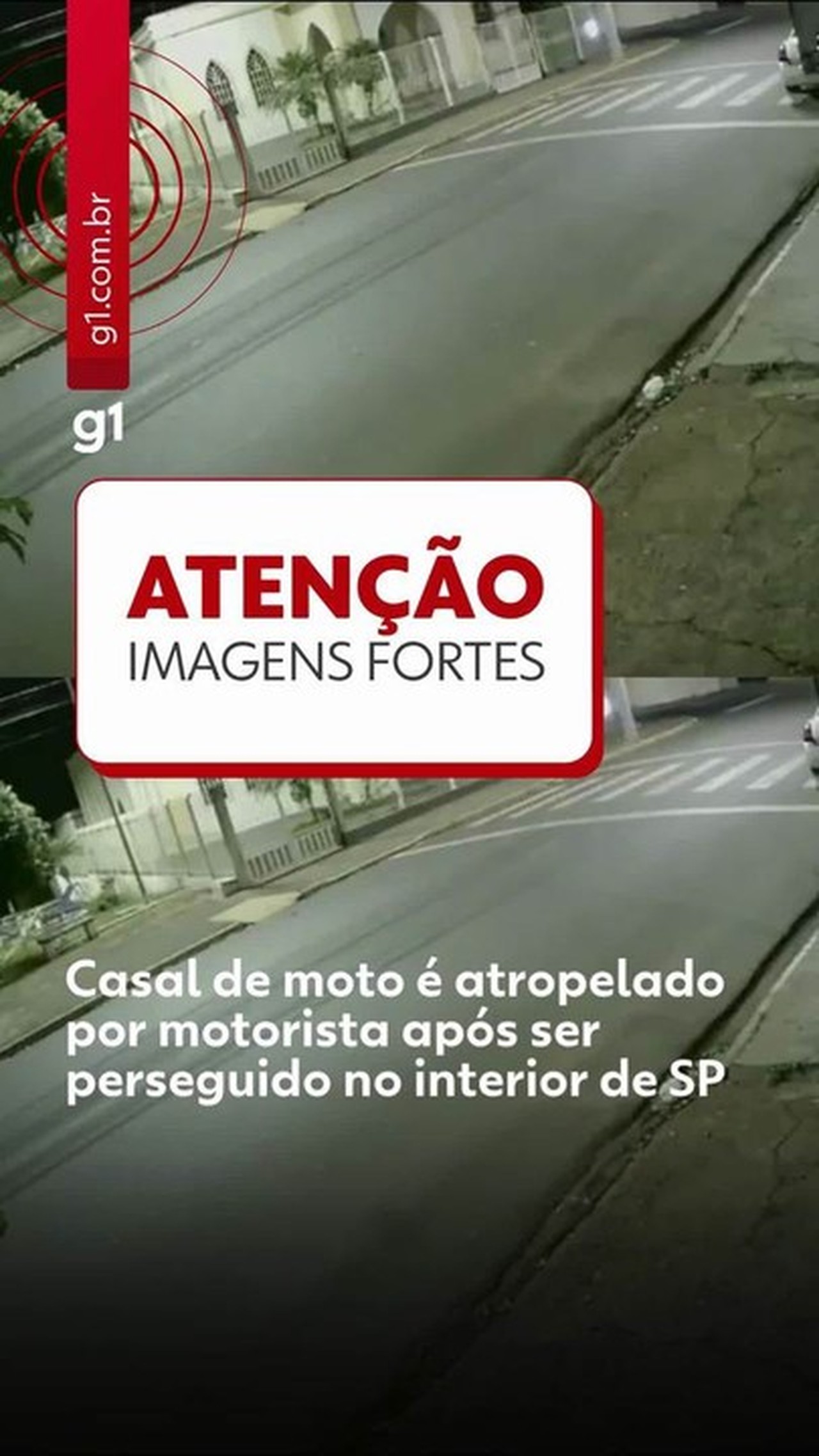 Casal de moto é atropelado por motorista após ser perseguido no interior de SP