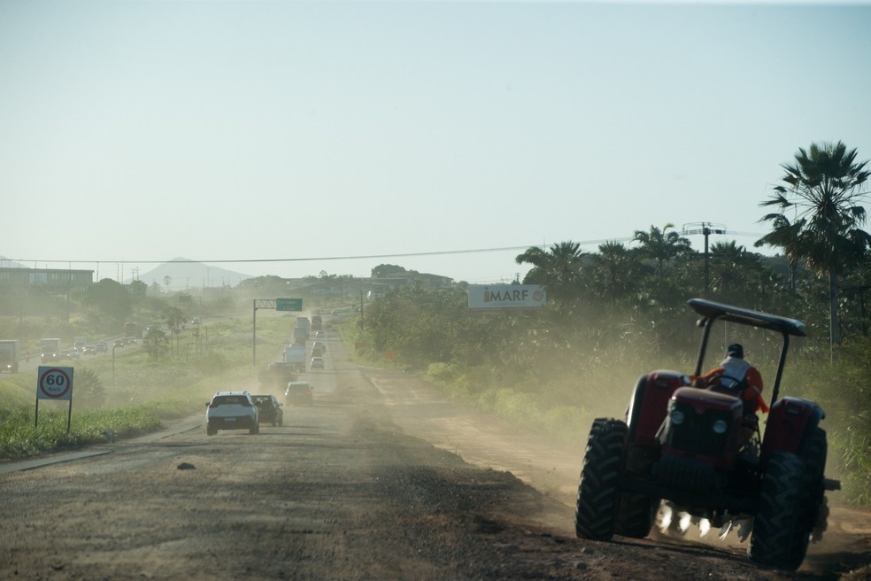 Trecho em obras do Anel Viário, no município de Caucaia, em 2025 — Foto: Kid Júnior/SVM