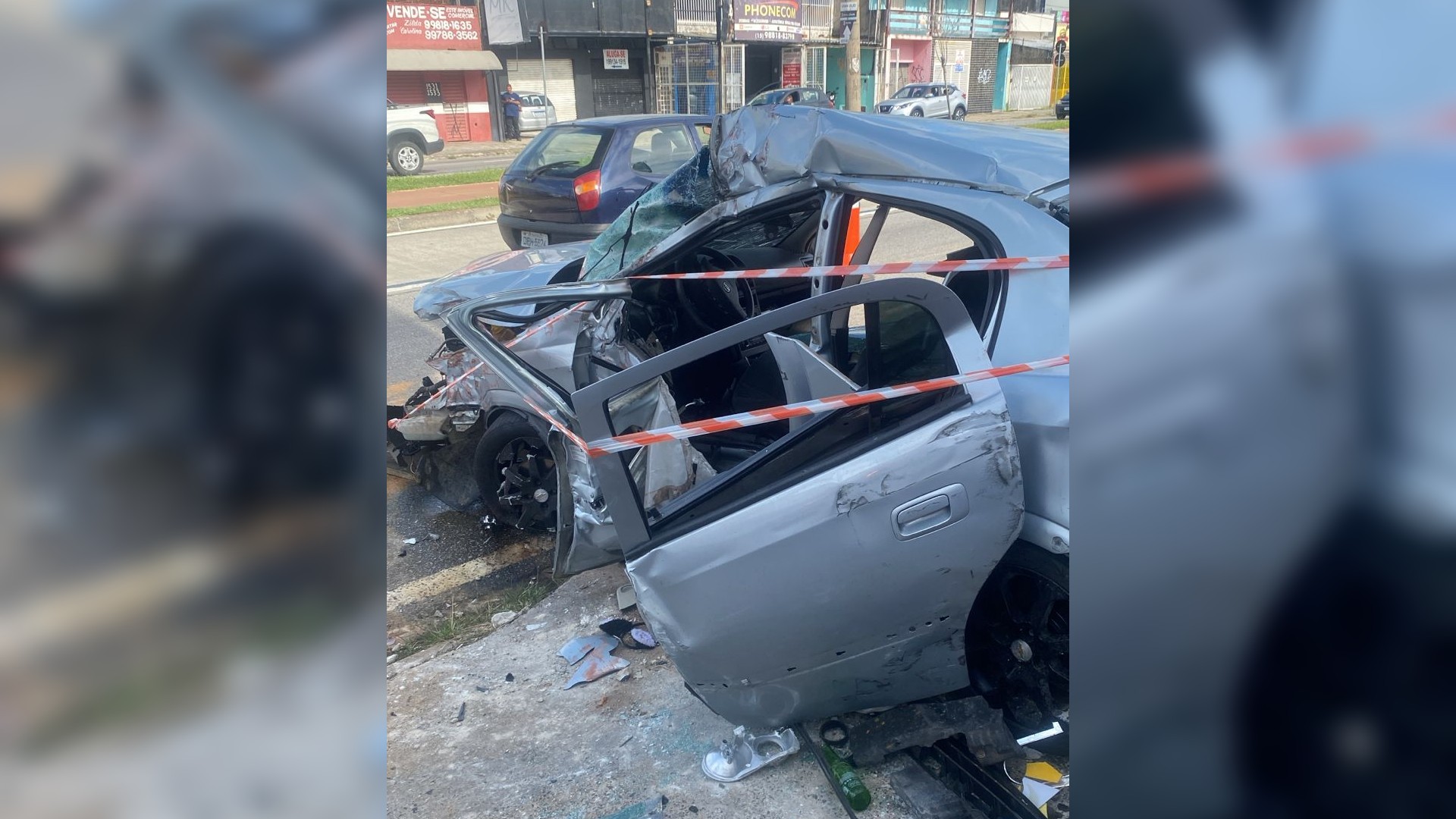 Motorista perde controle da direção, bate em portão e deixa quatro pessoas feridas em avenida de Sorocaba