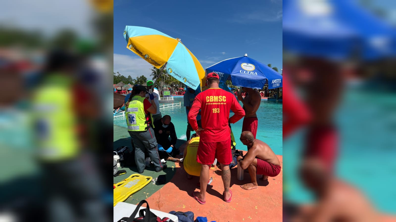 Trabalhador morre durante limpeza de piscina em parque aquático de SC; vítima ficou uma hora submersa 